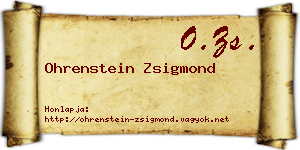 Ohrenstein Zsigmond névjegykártya